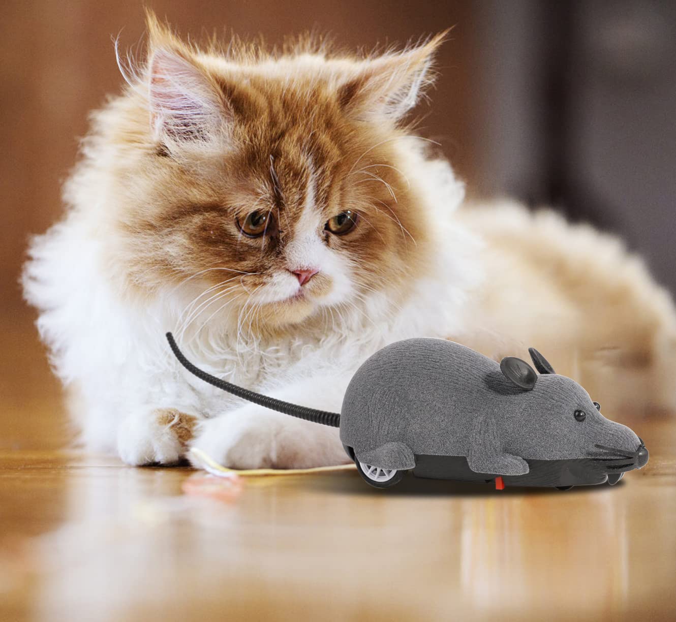Interactive Wireless RC Mouse Cat Toy - niCWhite Electronic Moving Rat Pet Toy for Chase & Exercise, Great for Indoor Play & Stimulation (Grey)