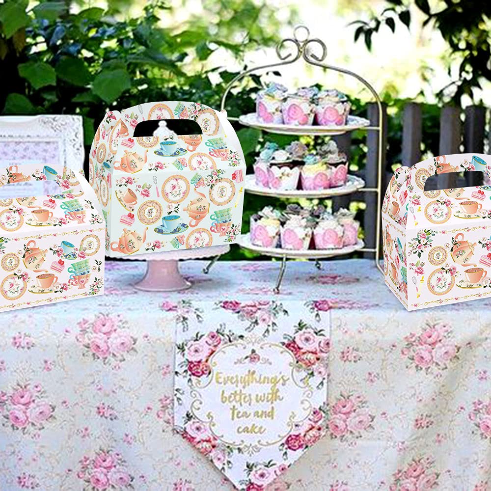 12 PCS Tea Party Favor Boxes - Elegant Tea Party Supplies for Bridal Showers, Baby Showers & Birthday Parties - Perfect for Afternoon Tea, Garden Parties & Special Celebrations