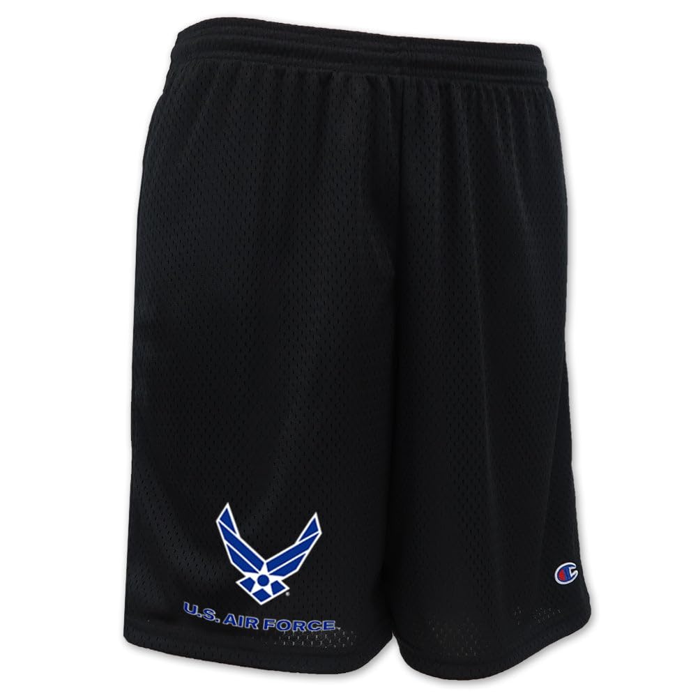 Official Licensed US Air Force Wings Logo Mesh Shorts for Men - Military Inspired Athletic Shorts - Perfect for Workouts, Jogging & Casual Wear