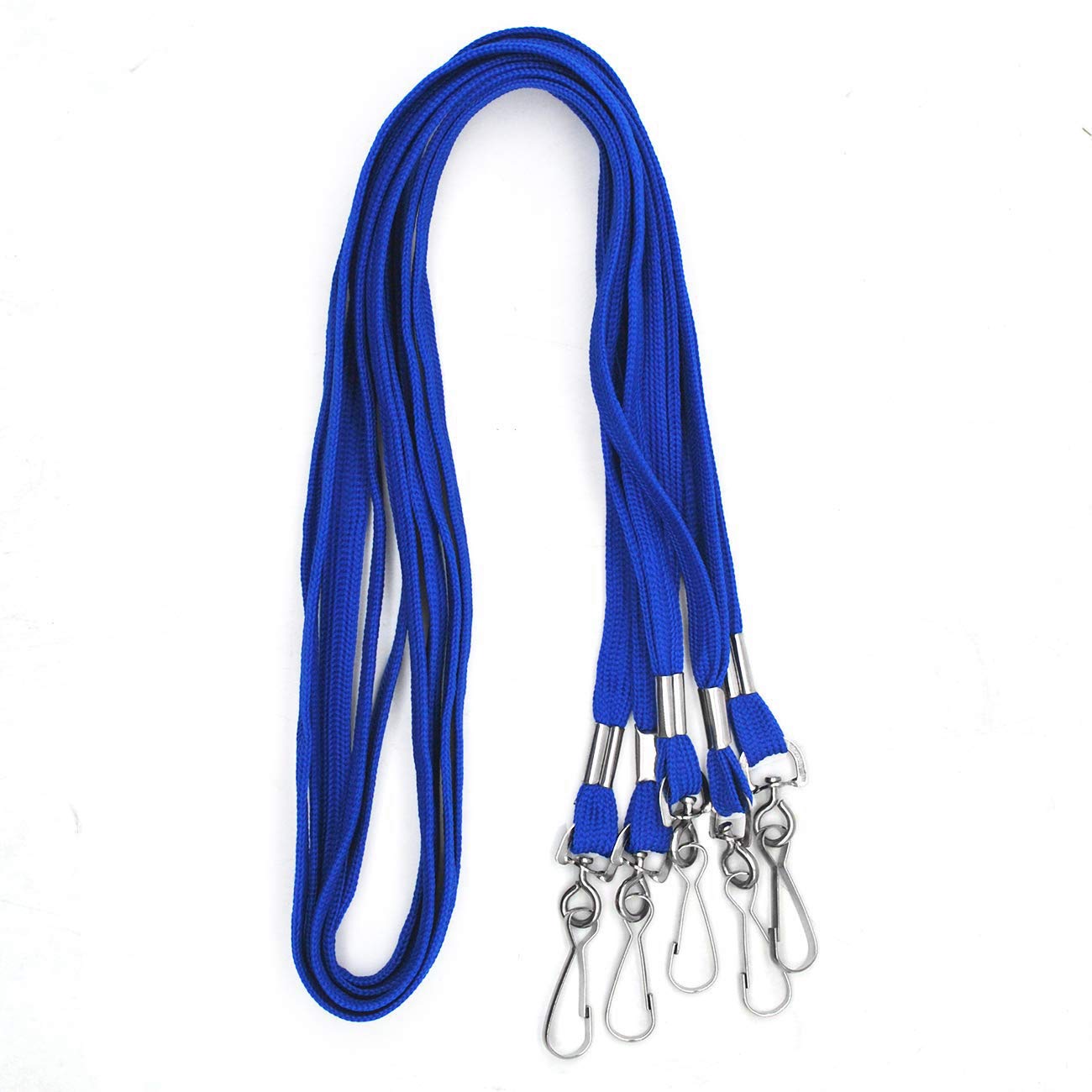Beebel 100 Pack Blue Lanyards with Swivel Hook - ID Badge Holder for Office & Events