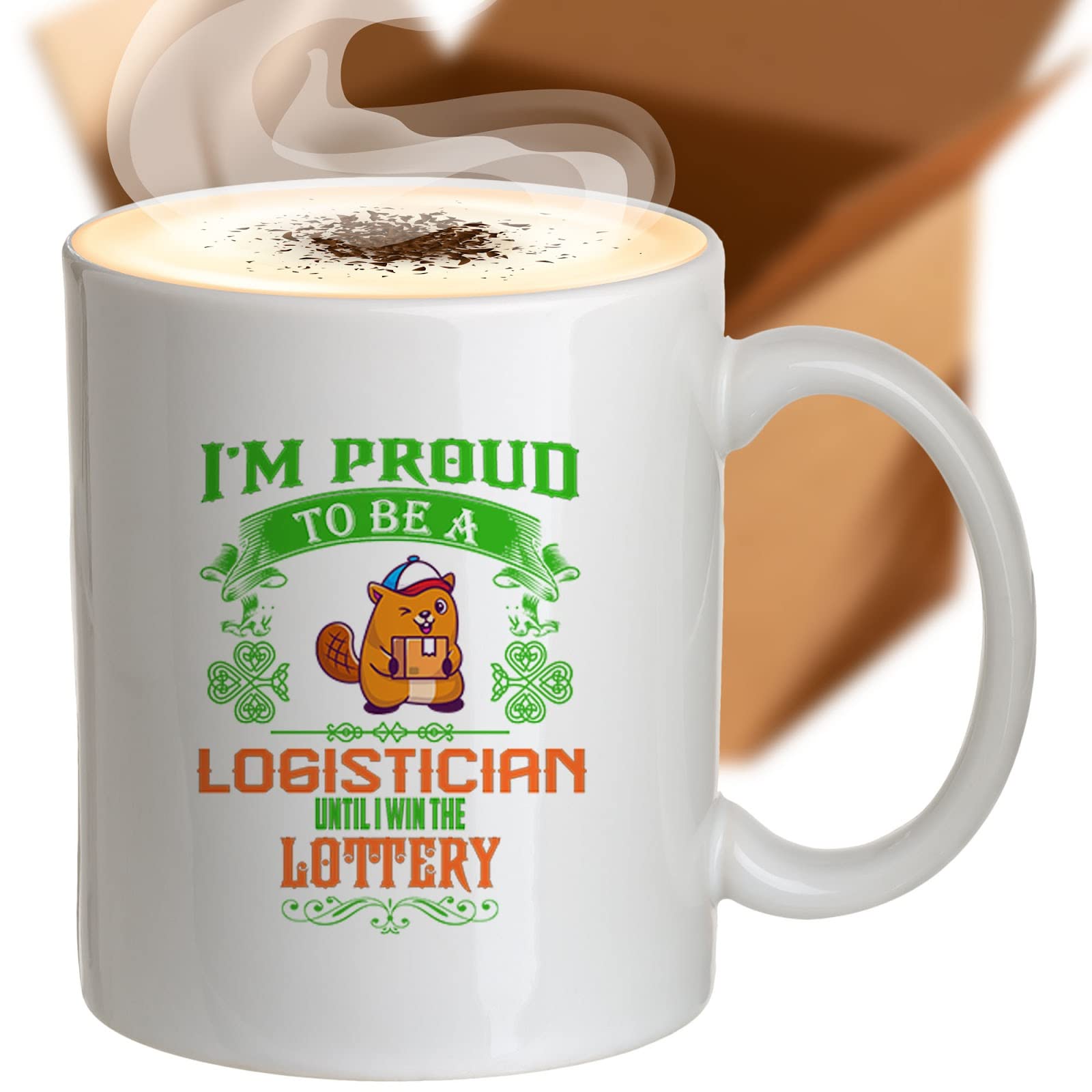 Funny Coffee Mug - Proud Logistician Until Winning Lottery - Humorous Gift for Men, Women, Coworkers & Family - Perfect Birthday, Christmas Present - Novelty Cup for Office, Home & Daily Use