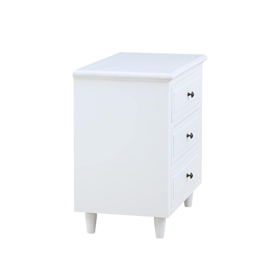 Modern 3-Drawer Nightstand with Wood Cabinet - Stylish End Table & Sofa Table for Bedroom, Living Room, Office & Home Decor (White) - Perfect for Small Space Organization & Bedside Storage