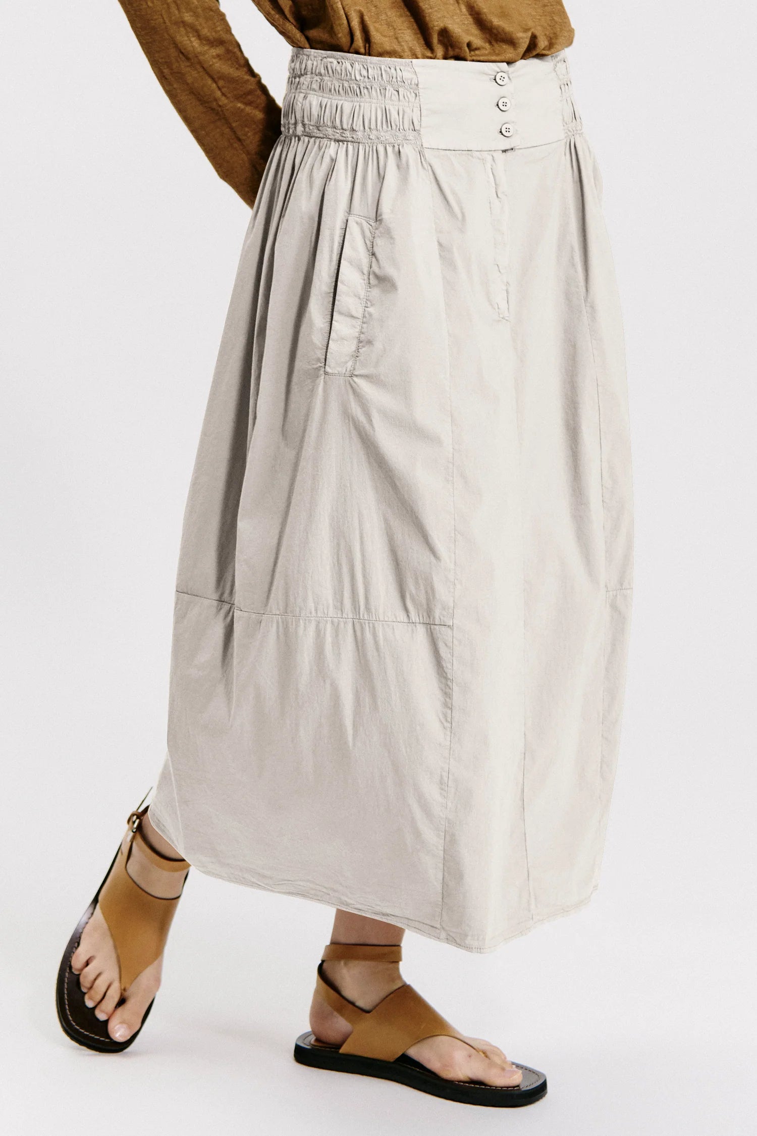 Breathable Cotton Poplin Maxi Skirt for Women - Summer Beach & Casual Wear - Flowy Boho Skirt with Side Slit - Perfect for Vacations, Outings & Date Nights