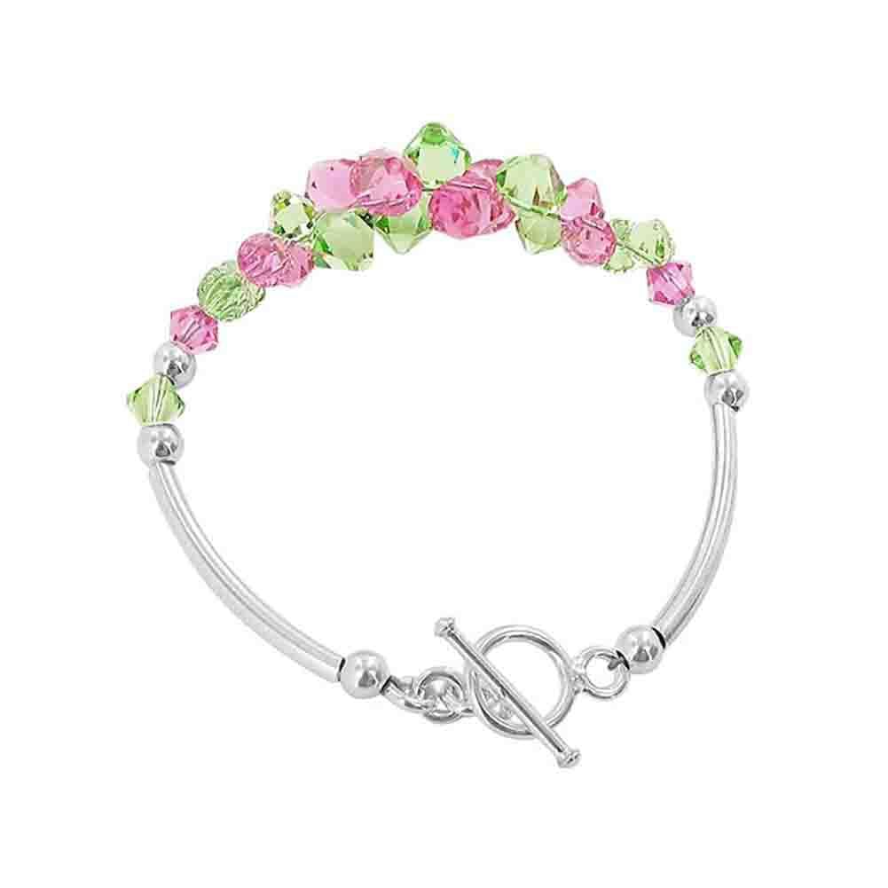 Sterling Silver Bracelet with Austrian Crystals - 7.5
