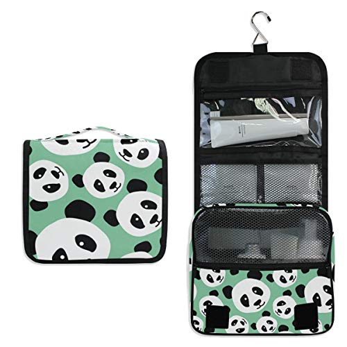 Waterproof Hanging Travel Toiletry Bag - Panda Print Cosmetic Organizer for Women & Girls | Perfect for Vacation, Gym & Daily Makeup Storage
