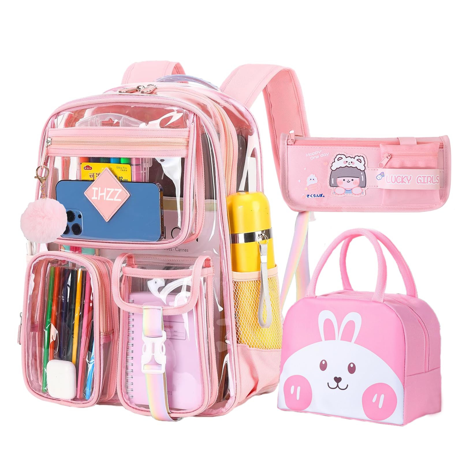 Clear Backpack for Women & Kids - Transparent School Bookbag with Heavy Duty Design | Stadium Approved Backpack for School, Work, Travel & Security Checkpoints