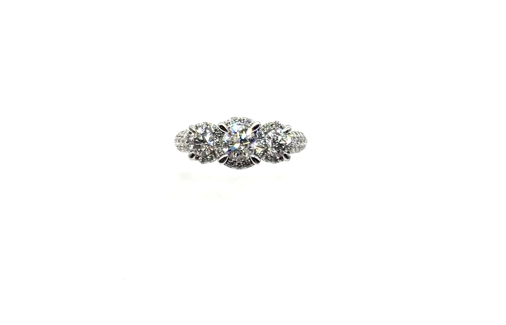 14K White Gold Triple Halo Diamond Ring for Women - Elegant Engagement, Wedding, Anniversary Gift - Perfect for Proposals, Bridal Jewelry & Special Occasions