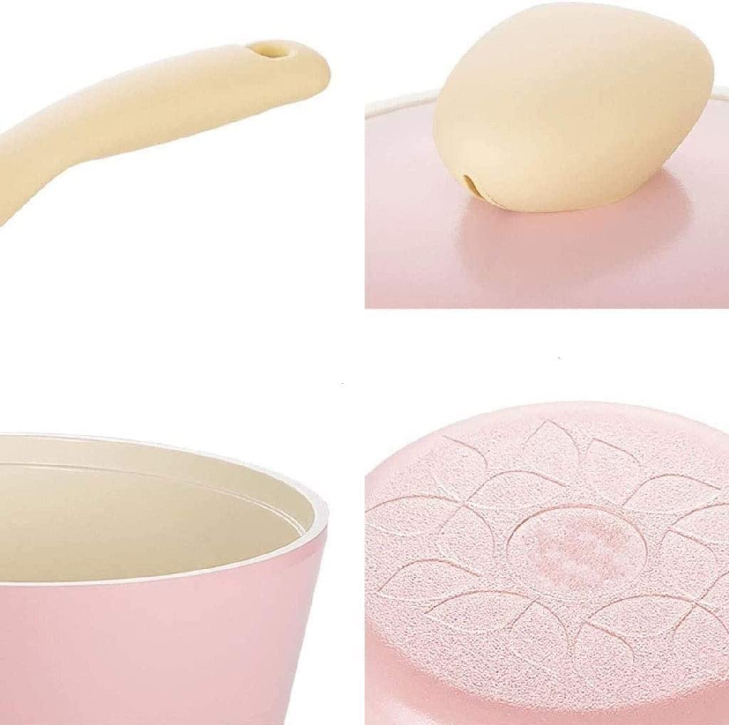 Non-Stick Wok Milk Pot with Lid - Small Sauce & Soup Cooking Pan for Gas Stove - Perfect for Home Kitchen, Ramen, Hot Pot & Asian Dishes (Color: A)