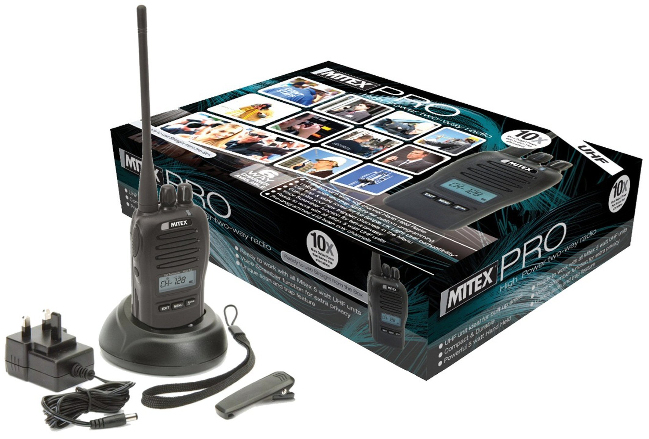 Mitex Pro UHF Two-Way Radio - Long Range Walkie Talkie for Outdoor Adventures, Construction & Emergency Communication