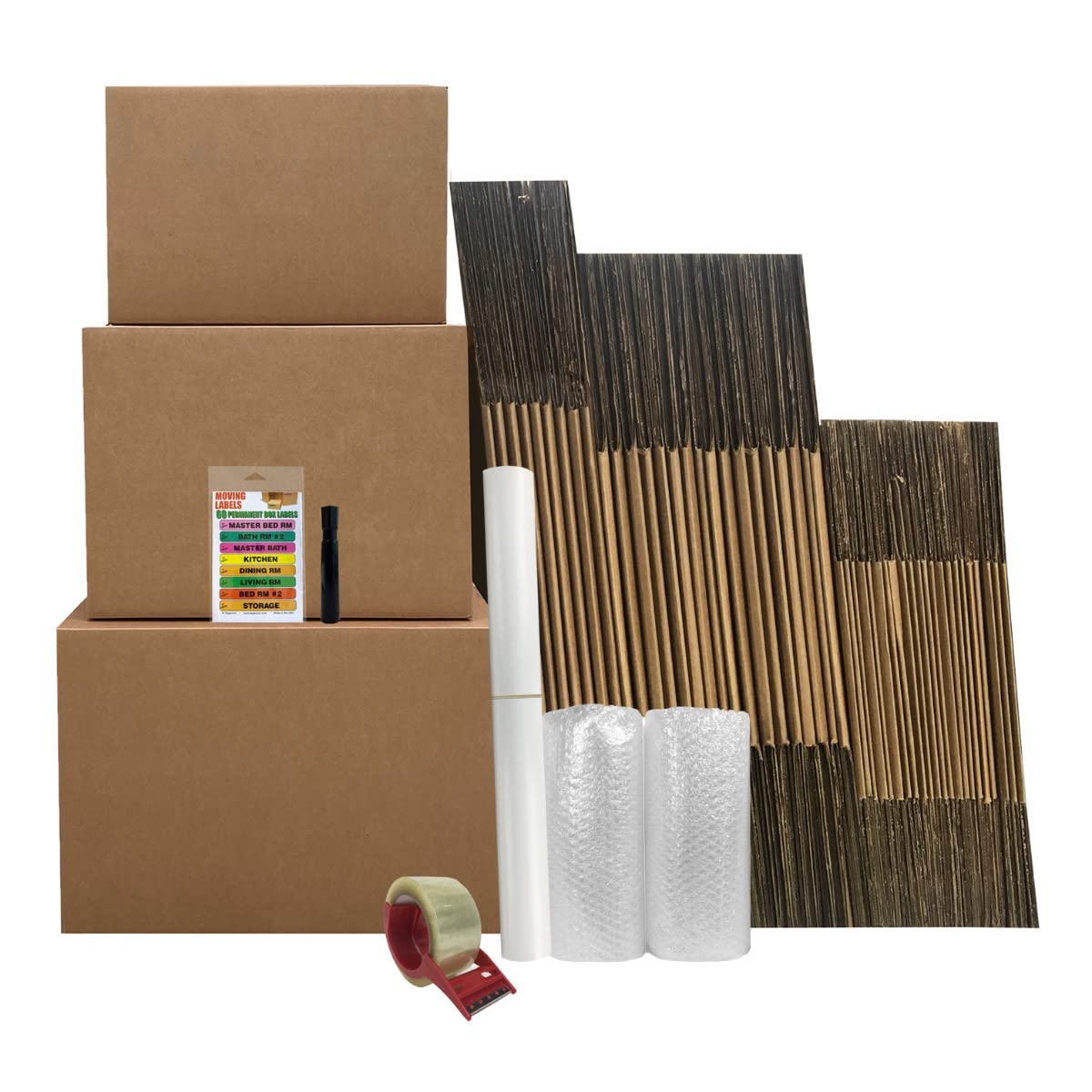 UBOXES 5 Room Moving Kit - 50 Large Moving Boxes with $94 Worth of Moving Supplies | Perfect for Home Relocation, Apartment Moving & Storage Organization