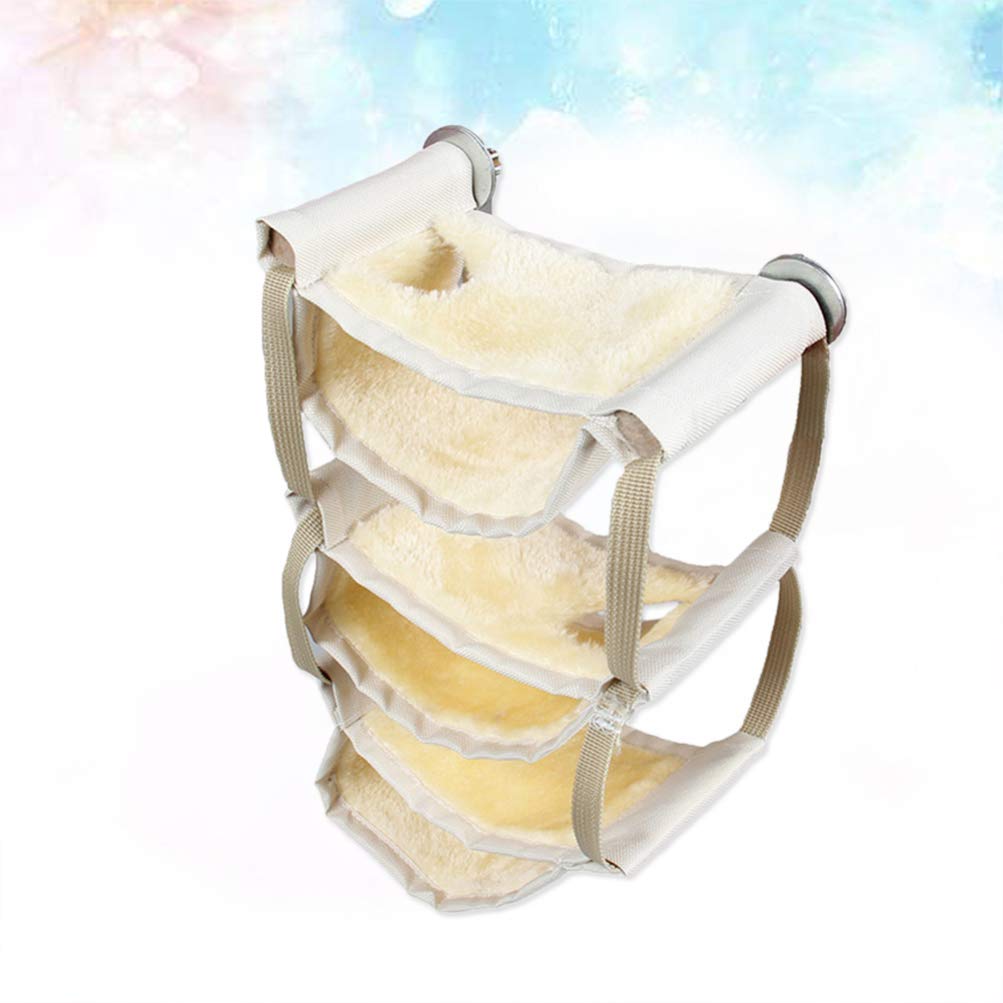 Balacoo Multi-Layer Pet Hammock - Soft Squirrel Plush Finch Canary Hammock Bed for Small Animals, Chinchillas & Stuffed Toys | Cozy Warm Mat for Cage, Playpen & Indoor Use | Wooden Frame Design