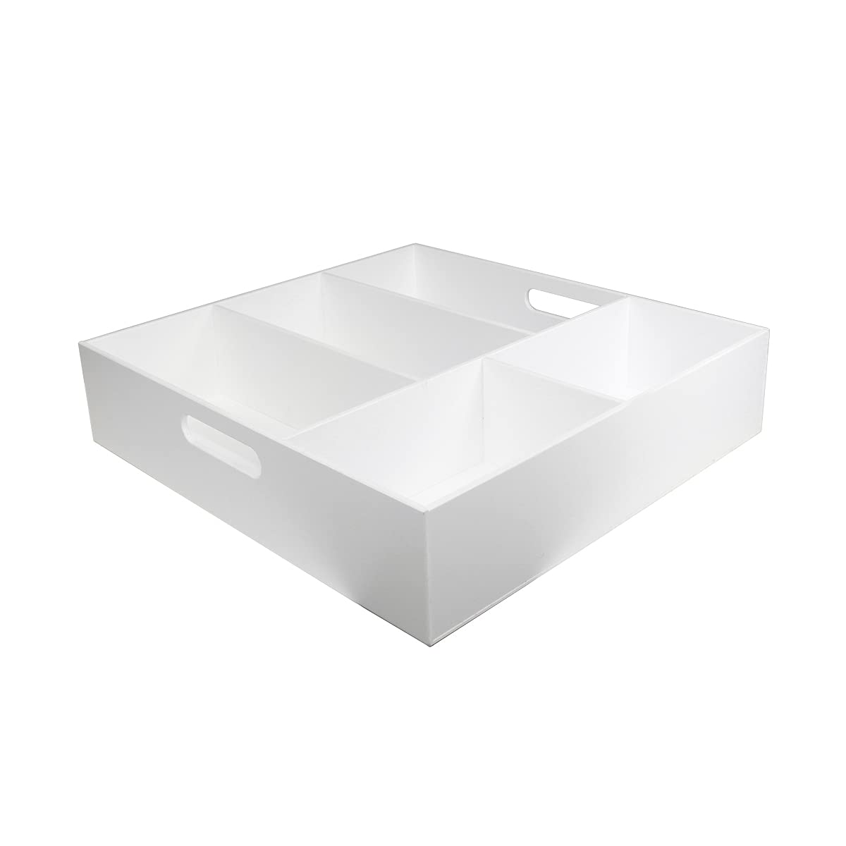 TrippNT 5-Compartment Deep Drawer Organizer - Premium Storage Solution for Kitchen Utensils, Office Supplies & Craft Organization (White) - Perfect for Home, Office, and Workshop Organization