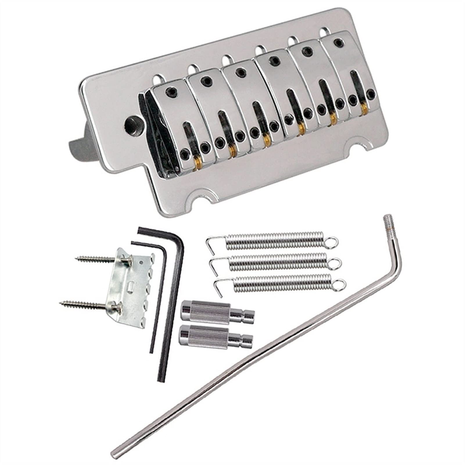 ST Electric Guitar Tremolo Bridge Tailpiece Roller Saddle Set - Silver DIY Replacement Part for Electric Guitars | Perfect for Guitar Upgrades & Repairs