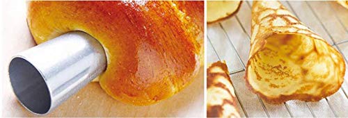 WOIWO 5-Piece Stainless Steel Conical Danish Dough Whisk Set - Professional Croissant Wrapping Tool, Pastry Horn Mold for Baking Bread, Cakes & Danish (Perfect for Bakeries, Home Kitchens & Culinary Schools)