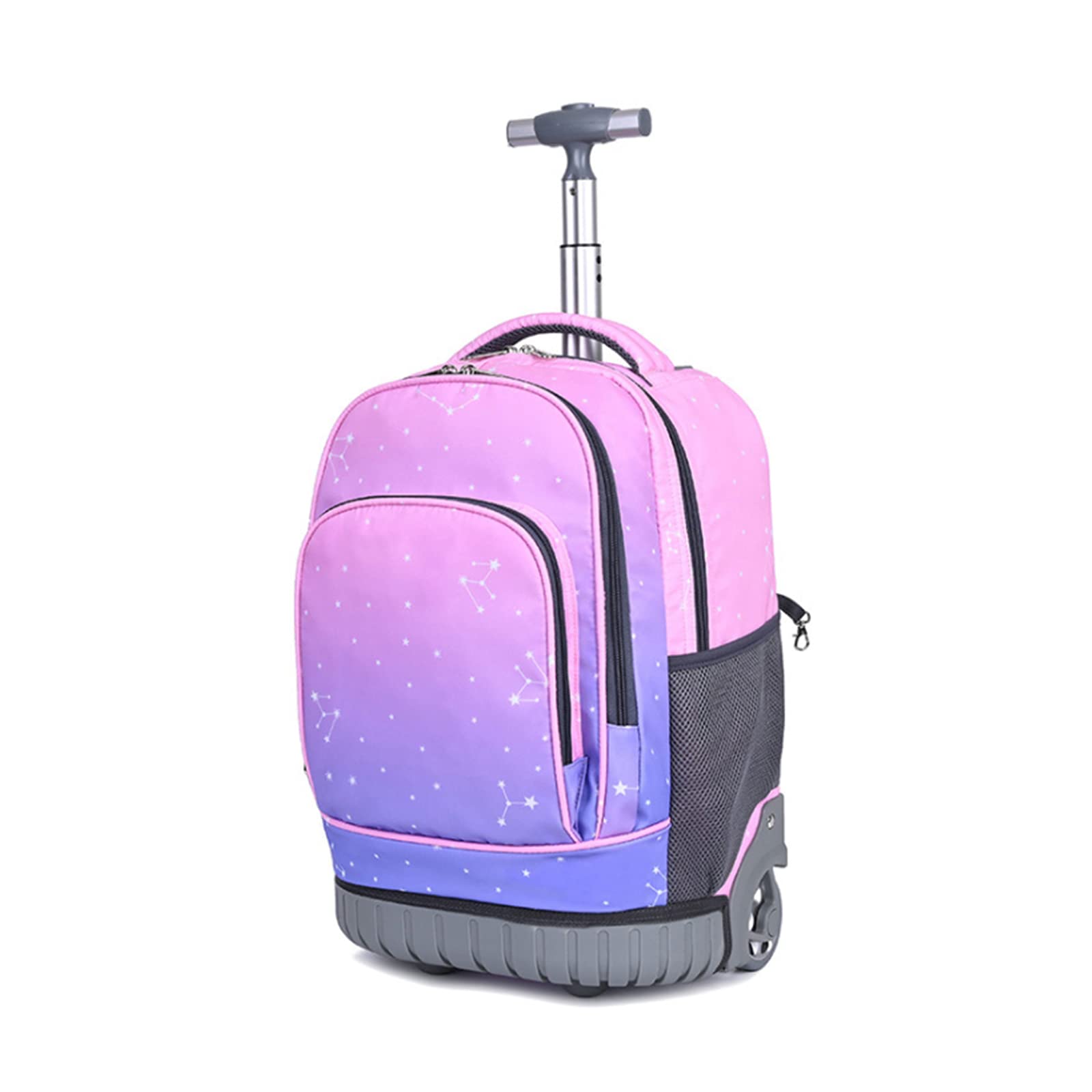 Flueyer 18.9 Inch Rolling Backpack with Wheels - Waterproof Wheeled Travel Backpack for Women, Men & Teens - Purple Carry-On Luggage for School, College, Business Trips & Airplane Travel