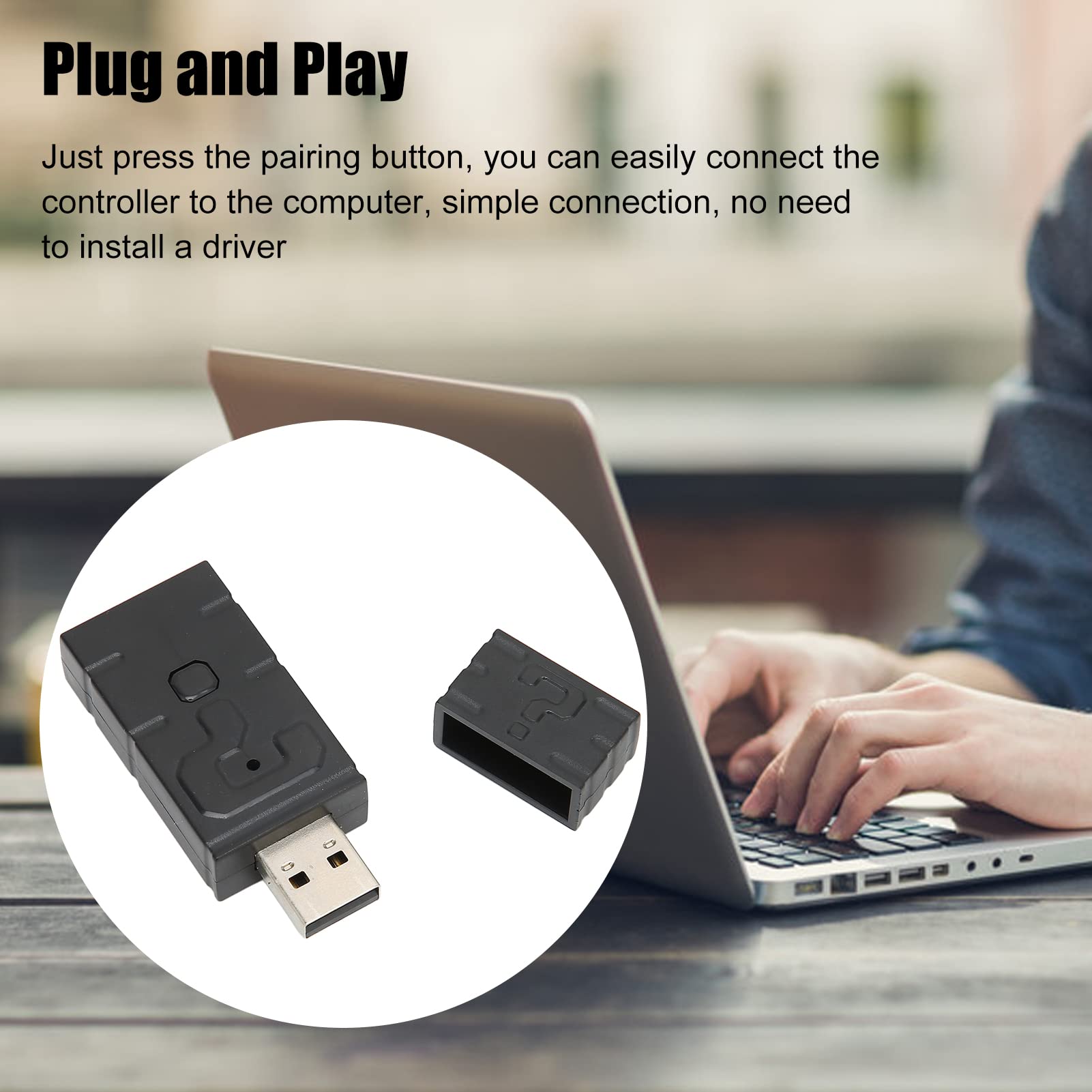 Wireless Bluetooth Controller Adapter for PS5, Xbox One, Switch, Windows PC & Android TV Box - Seamless Gaming Experience for Steam & Console Games