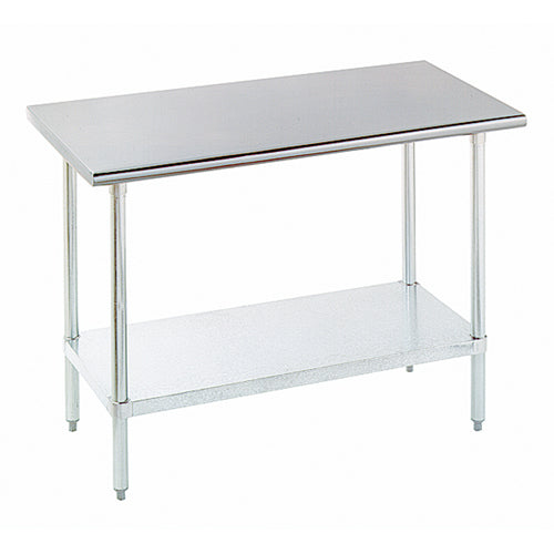 Advance Tabco TT 304 X Economy Stainless Steel Worktable - 30x48 Inch Commercial Flat Top with Galvanized Undershelf | Perfect for Restaurant Kitchen, Food Prep, and Industrial Workspaces