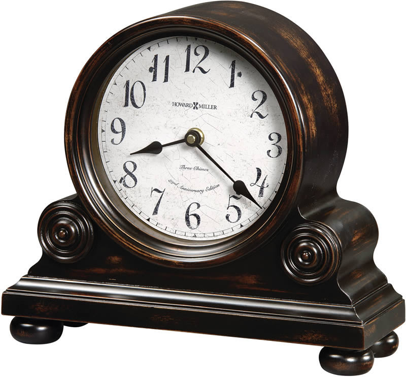 11H Murray Mantel Clock in Worn Black Finish - Perfect for Vintage Home Decor & Fireplace Mantel Display