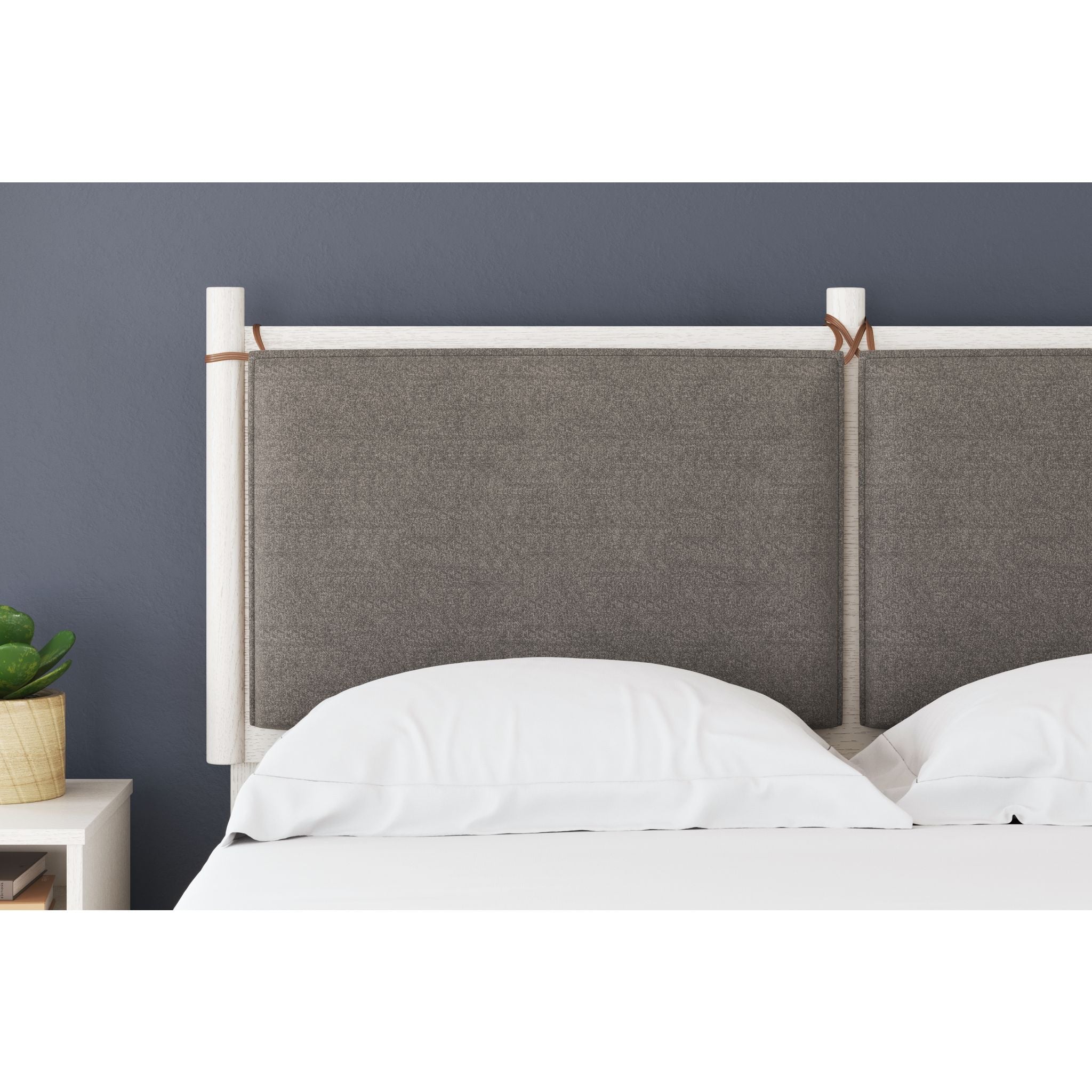 Aprilyn Full Panel Headboard - White Upholstered Bed Frame Headboard for Queen & King Size Beds | Modern Bedroom Decor & Home Styling