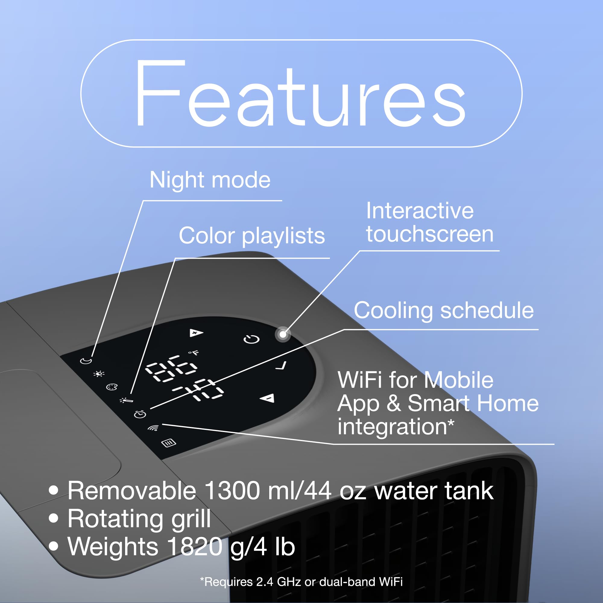 Portable Evaporative Air Cooler - Mini Swamp Cooler & Desk Fan for Home, Office, Camping & Tent - Personal Cooling Fan with Ice Compartment - Evasmart Grey - Perfect for Summer, Travel & Outdoor Activities