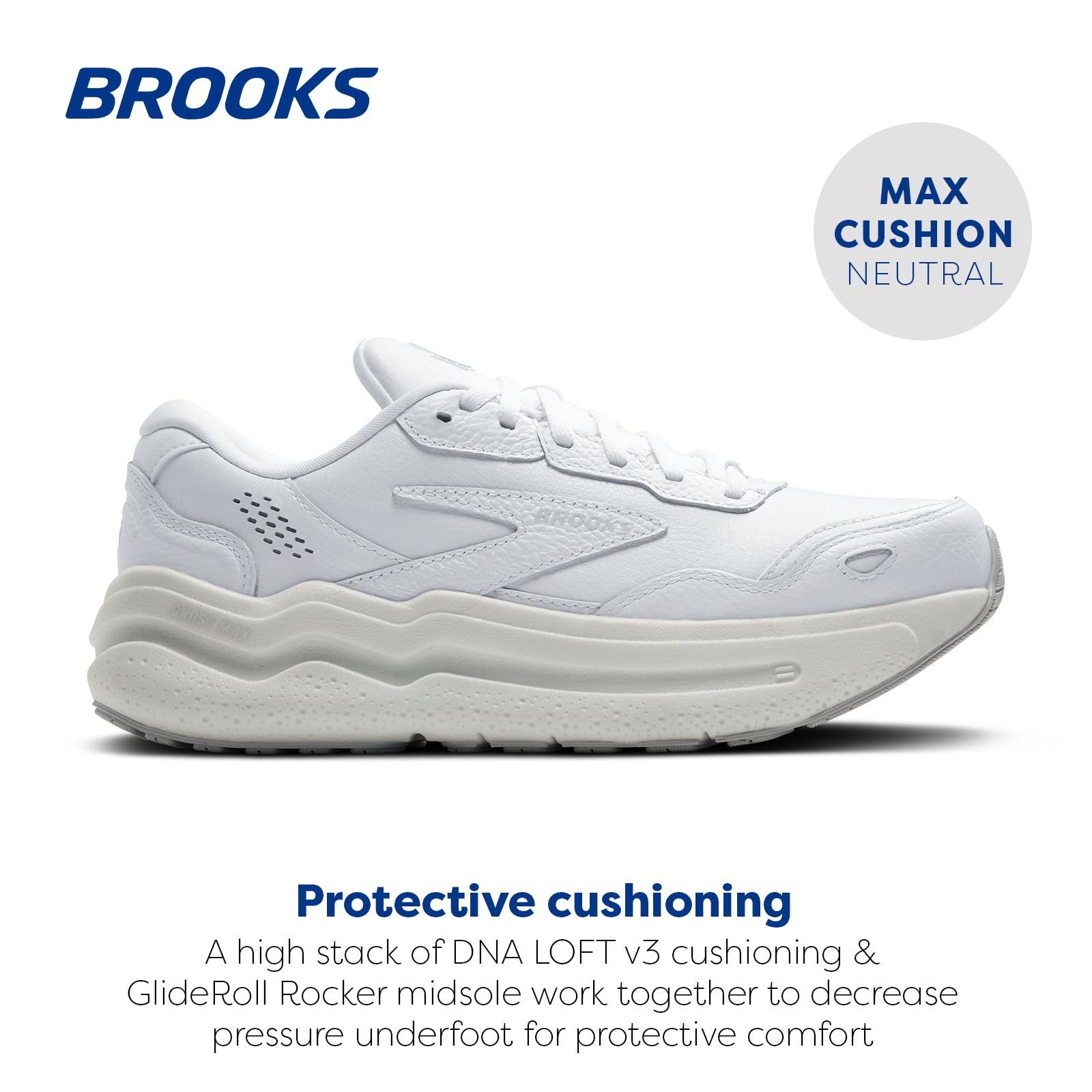 Brooks Men's Ghost Max Suede Leather Running Shoes - Lightweight Cushioned Neutral Support for Jogging, Gym Workouts & Daily Walking