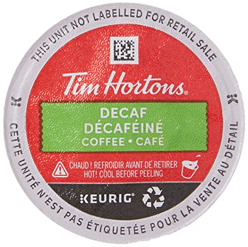 Tim Hortons Decaf Coffee K-Cup Pods 80 Count (840g/29.6oz) - Single Serve for Keurig Brewers - Imported from Canada - Perfect for Home, Office & Late Night Coffee Lovers