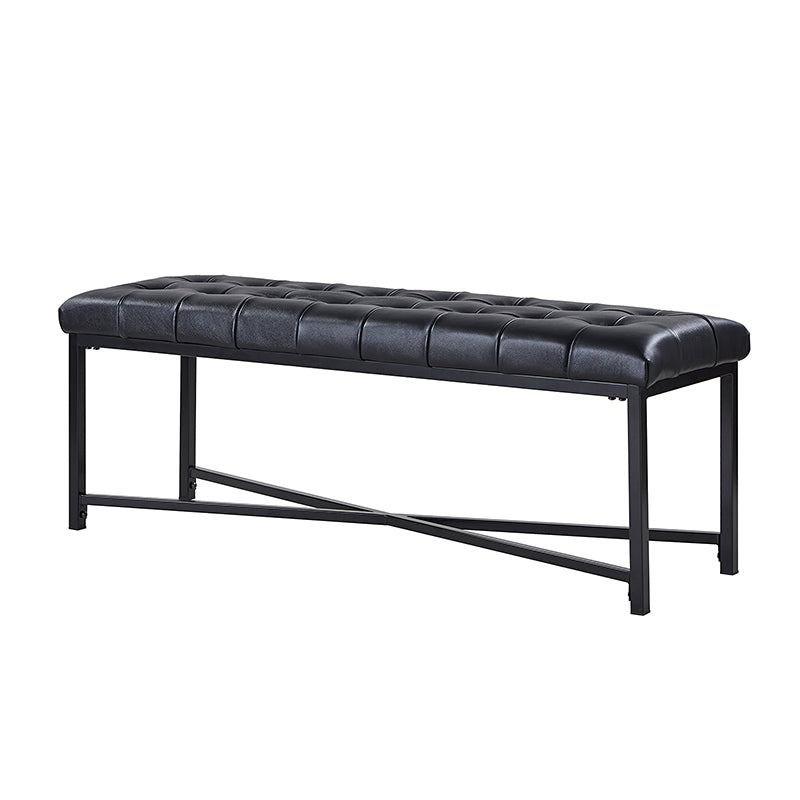 Arnold Versatile Elegance: Genuine Leather Bench with Button Tufted Design - Perfect for Living Room, Bedroom & Entryway Decor