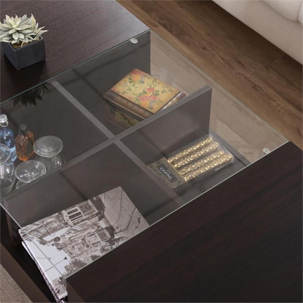 Furniture of America Markham Coffee Table - Espresso Finish, Modern Living Room Center Table for Home Decor & Entertainment Spaces