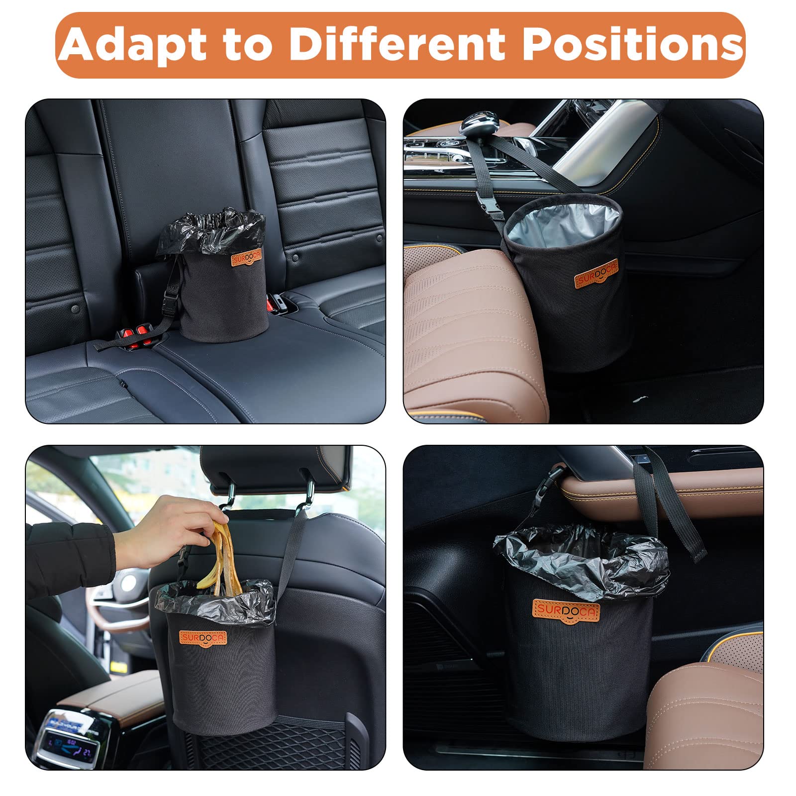 Foldable Waterproof Car Trash Can - Portable Hanging Garbage Bin for Vehicle Organizer & Storage | Perfect for Road Trips, Camping & Office Use