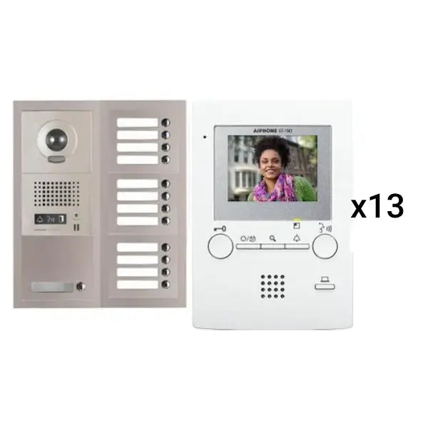 Aiphone GT 13V3 13-Apartment Video Intercom System with 3.5