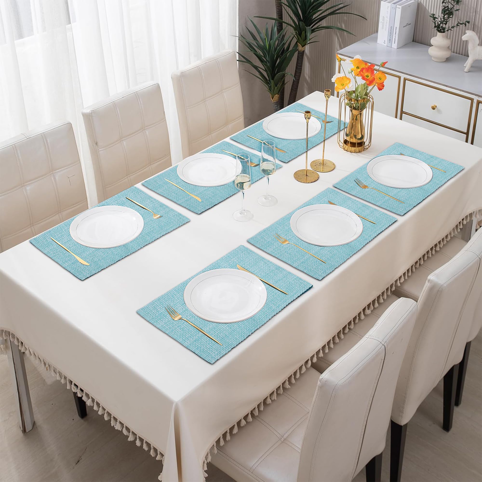Premium 100% Cotton Oversized Placemats Set of 6 - 14