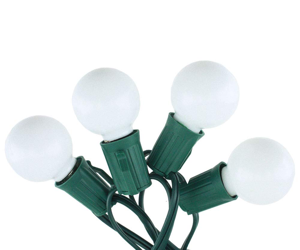 LITE-WAY 25ft Commercial Grade LED String Lights - Indoor/Outdoor Holiday Lights with 25 Shatterproof Globe Bulbs, Energy Saving & Weatherproof (White) - Perfect for Christmas Decorations, Patio Lighting & Wedding Decor