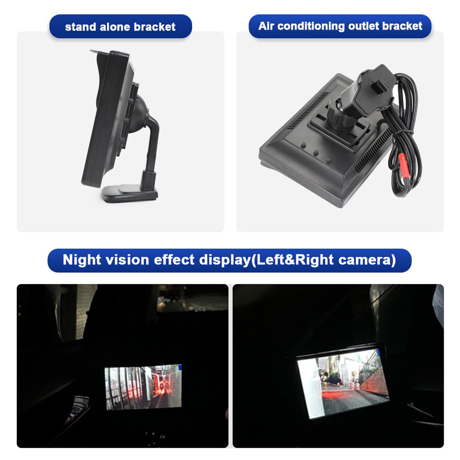5in LCD Side View Backup Camera System Kit - IP67 Waterproof, Night Vision, Car Rear View Monitor Screen | Perfect for Trucks, SUVs & RVs Parking Safety