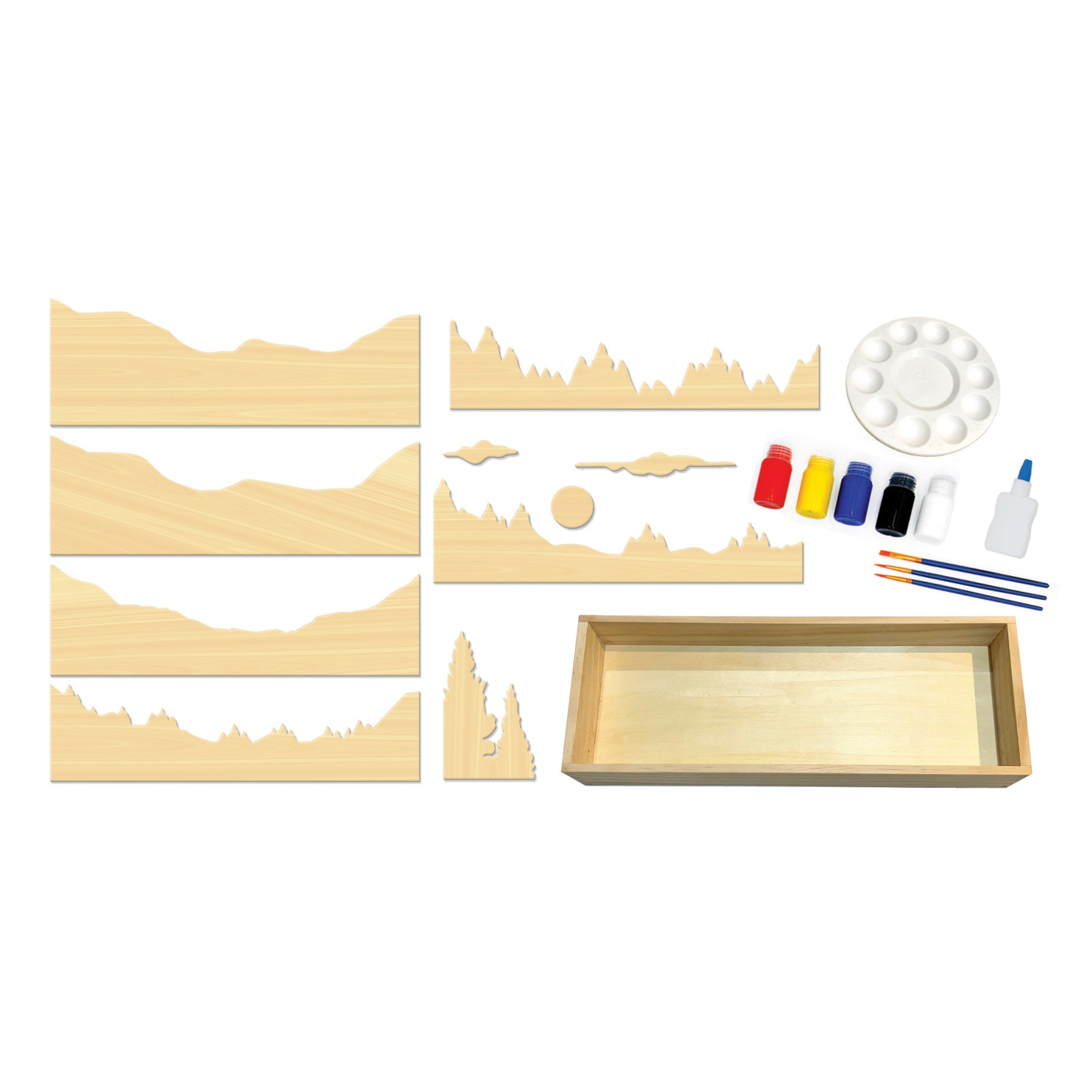 BeginAgain Get Stacked Paint & Puzzle - Mountain Forest Wooden Stacking Toy for Kids | Educational Learning Game for Toddlers | Perfect for Birthday Gifts & Preschool Activities