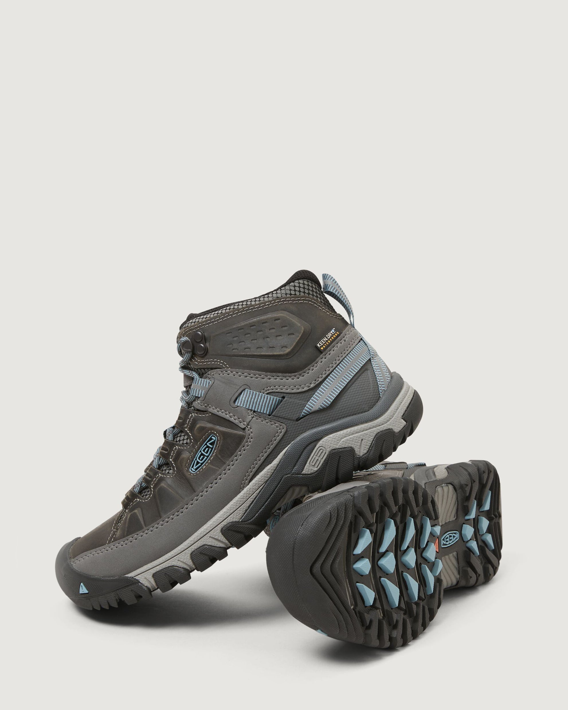 Keen Targhee III Mid WP Women's Hiking Boots - Waterproof, Comfortable & Durable - Magnet/Atlantic Blue - Perfect for Outdoor Adventures, Trail Hiking & Camping