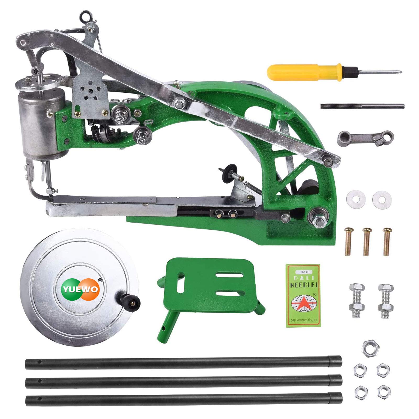 Heavy Duty Leather Hand Shoe Repair Machine - Professional Cobbler Sewing Machine for Manual Stitching with Dual Cotton Nylon Thread (Green) - Perfect for Shoe Repair, Leather Crafting & DIY Projects