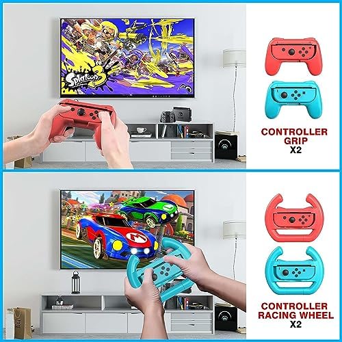 Nintendo Switch Sports Accessories Bundle - 18-in-1 Family Game Kit for Switch & Switch OLED with Tennis Rackets, Golf Club & More | Perfect for Family Game Nights & Multiplayer Fun
