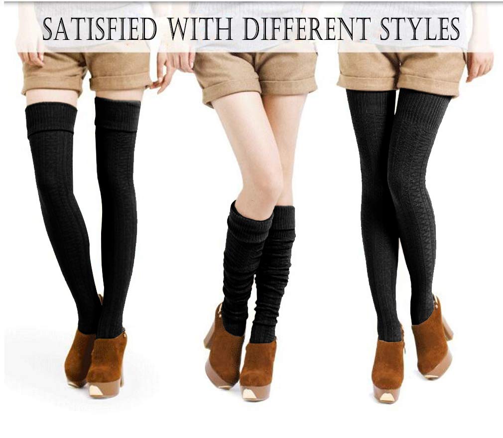 **Plus Size Thigh High Socks for Women - Cotton Over the Knee Stockings & Leg Warmers - Perfect for Winter, Cosplay, and Casual Outfits**