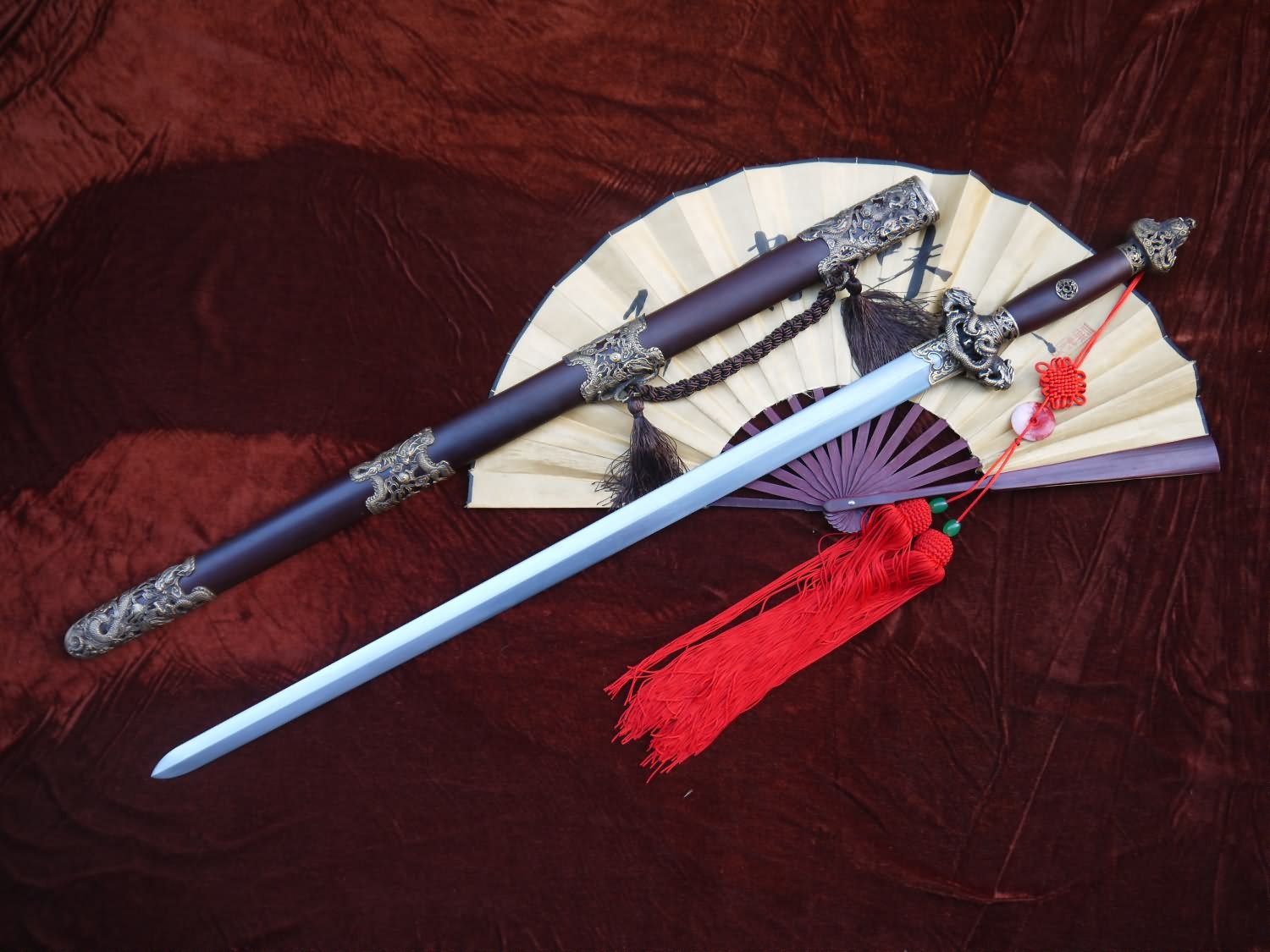 Handmade Damascus Steel Chinese Kowloon Sword - 39