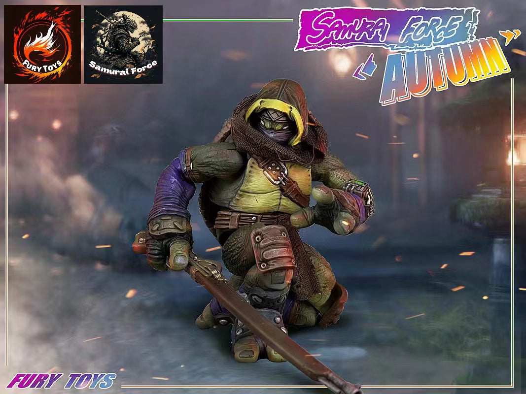 Fury Toys 1/12 Scale 5-Inch Samurai Force Turtles Autumn Action Figure - Collectible Ninja Turtle Toy for Display, Photography & Role Play Scenes