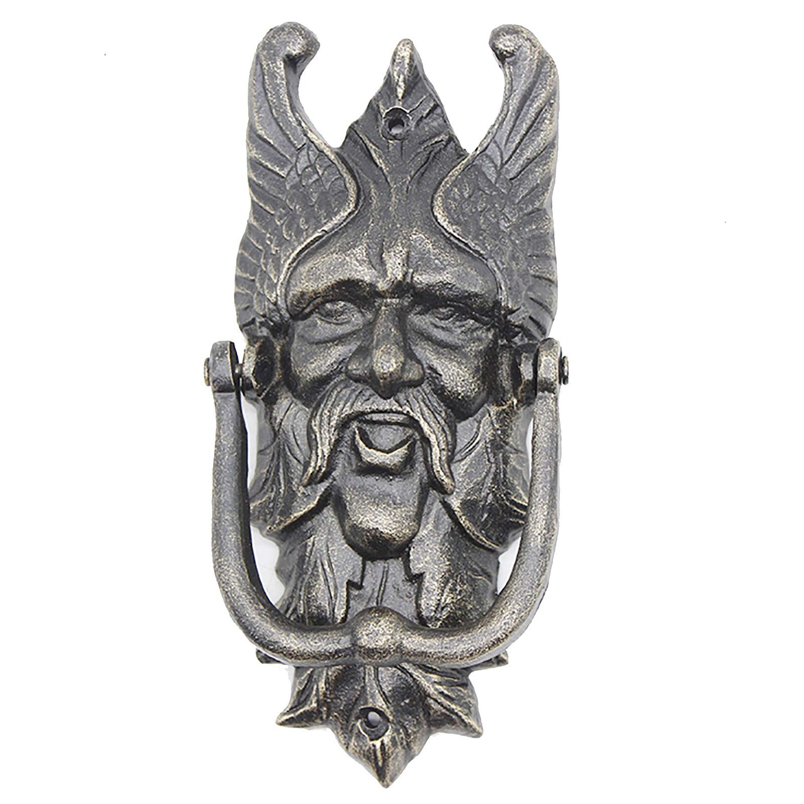 Vintage Cast Iron Old Man Head Door Knocker - Antique European Style Wall Hanging Door Ring for Home Decor, Unique Handcrafted Door Handle Ornament | Perfect for Gothic, Victorian, or Rustic Style Doors, Cabinets & Gates