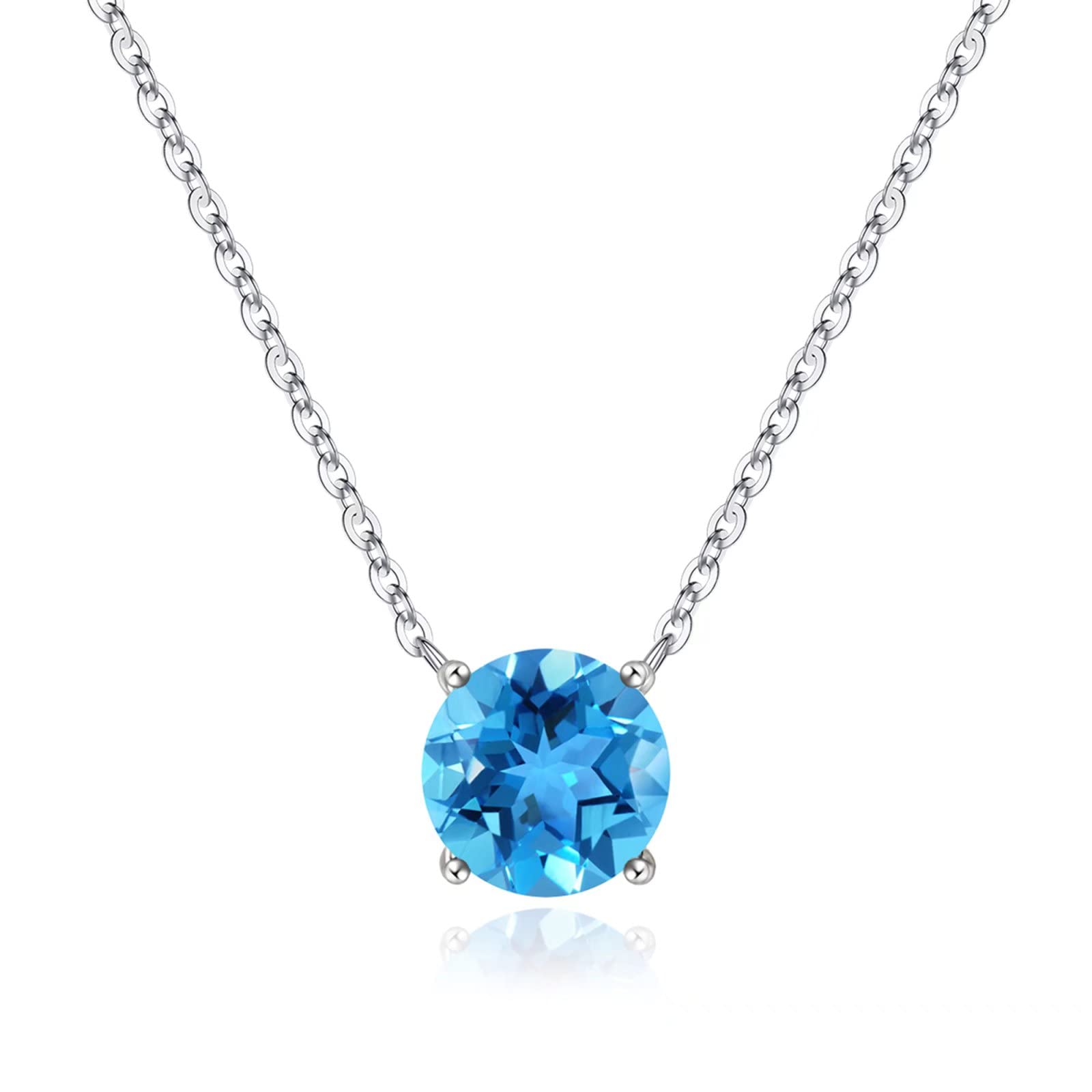 12 Months Birthstone Necklace for Women & Girls - Sterling Silver Pendant Jewelry, Personalized Birthday Gift & Mother's Day Present | Perfect for Everyday Wear, Special Occasions & Heartfelt Gifting