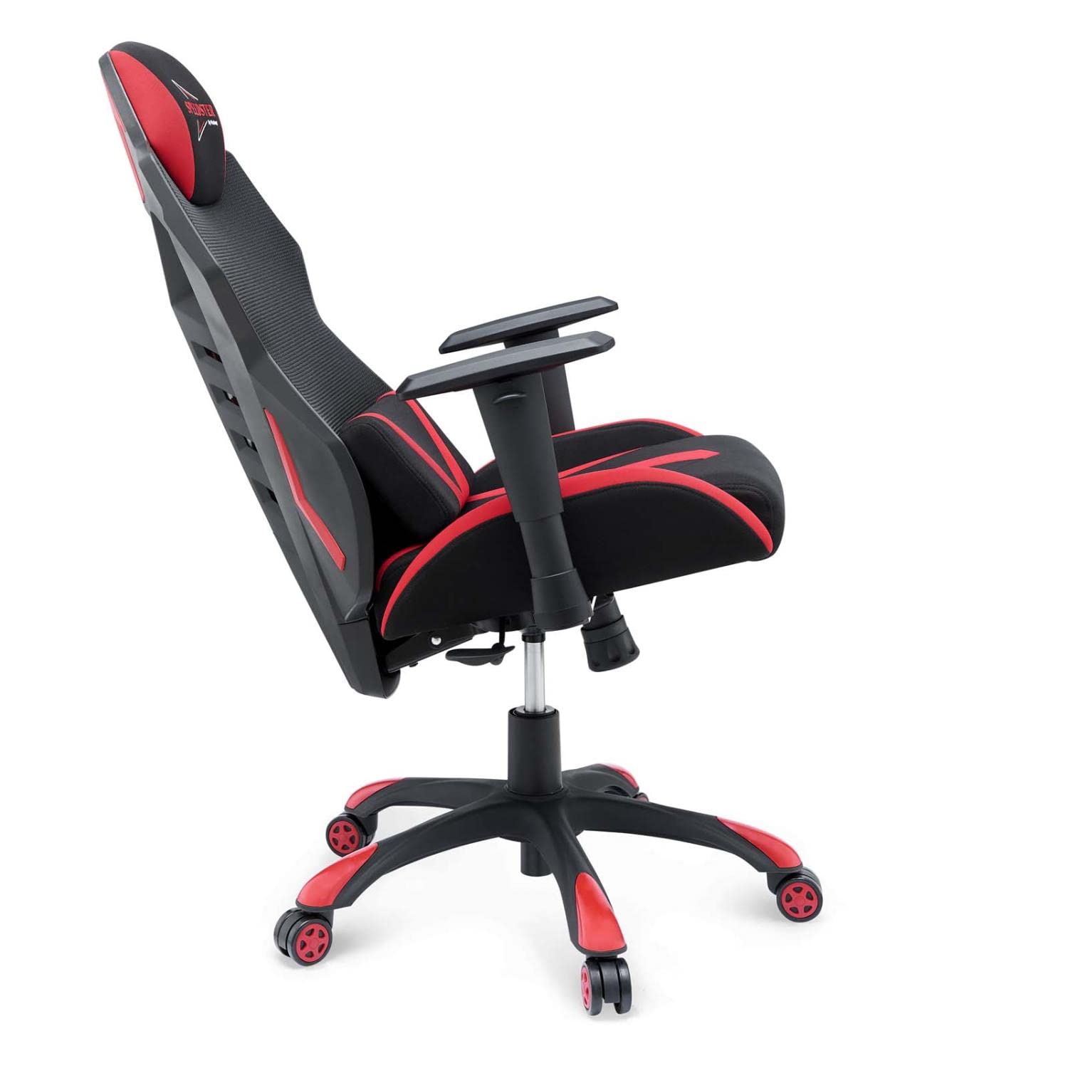Modway Speedster Ergonomic Mesh Gaming Chair - Adjustable Height Office Desk Chair with Lumbar Support for PC Gaming & Work (Black/Red) - Perfect for Home Office, Gaming Setup & Long Work Sessions