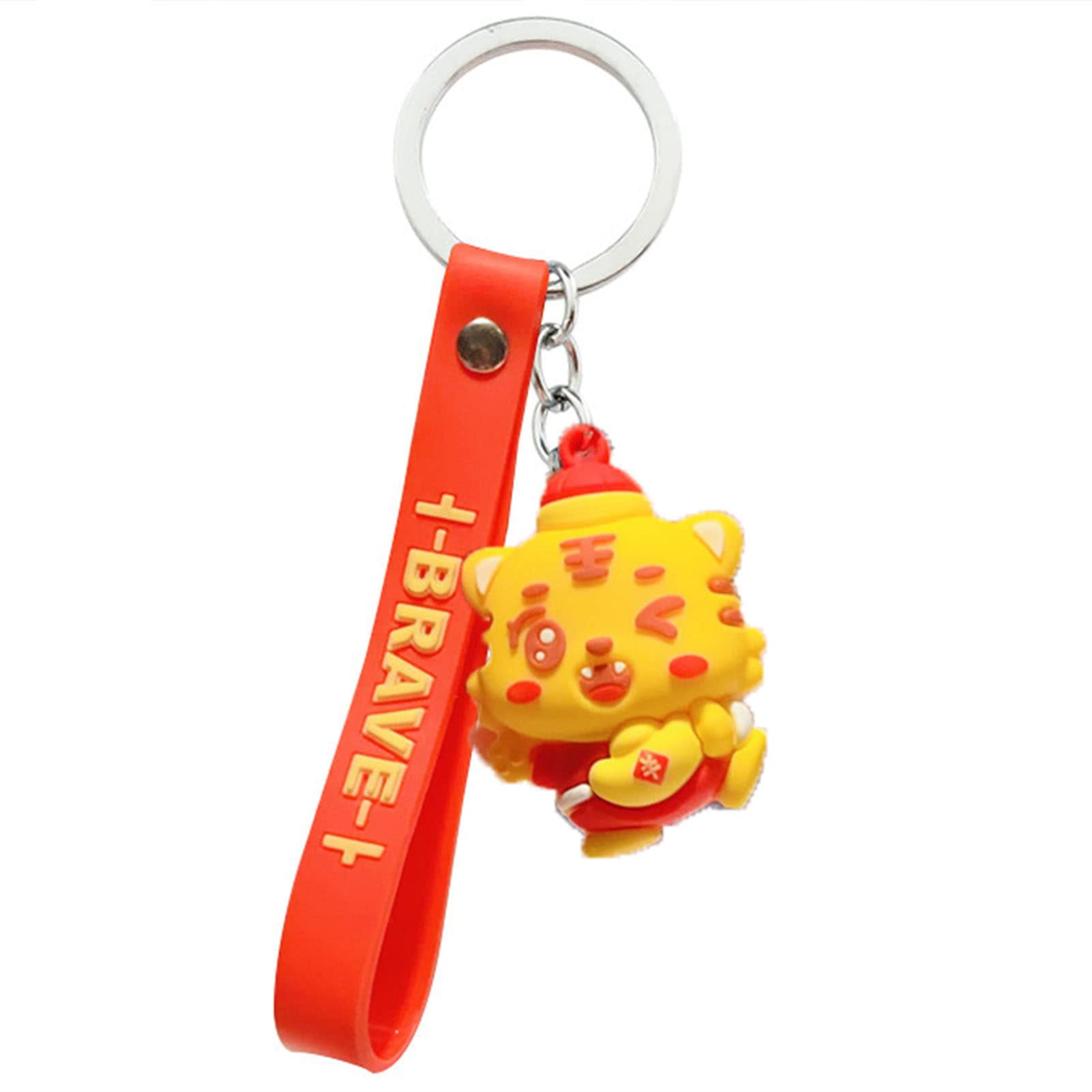 Tiger Keychain - Chinese Style Metal Epoxy Cartoon Animal Key Ring for Men & Women - Durable Key Holder for Bags, Purses & Backpacks - Perfect Gift for Travel, Office & Daily Use