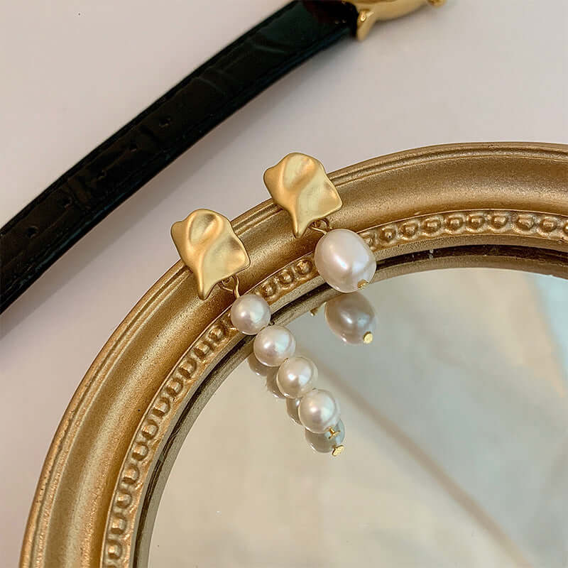 Vintage Irregular Mismatched Pearl Dangle Earrings for Women | Boho Chic Handmade Jewelry | Perfect for Weddings, Parties & Everyday Wear | A132