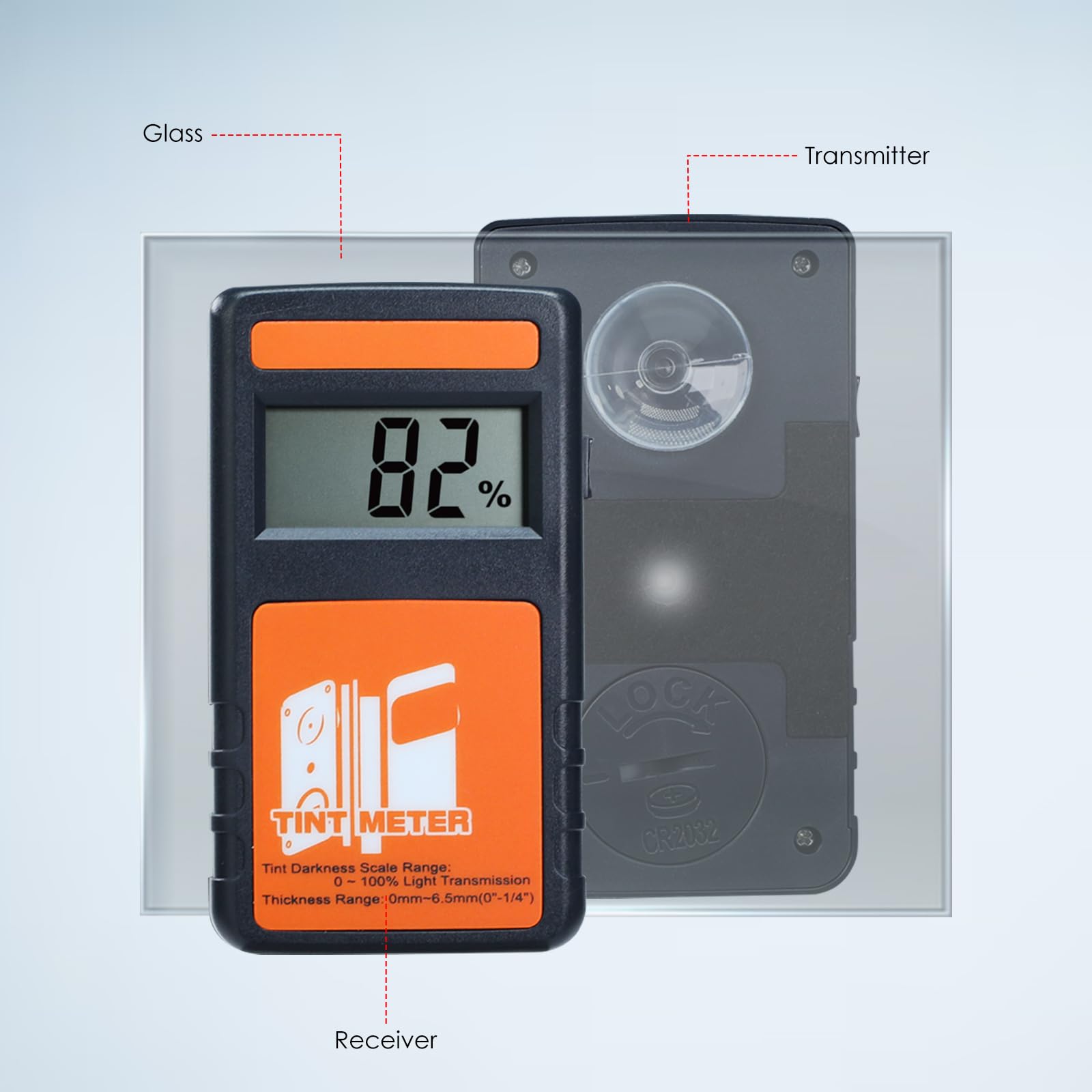 Professional Window Tint Meter - Digital Tint Reader with 100% VLT Accuracy | Continuous Light Transmission Tester for Car Windows, Vehicle Glass & Home Curtains | Perfect for Auto Shops, DIY Car Tinting & Home Privacy Solutions