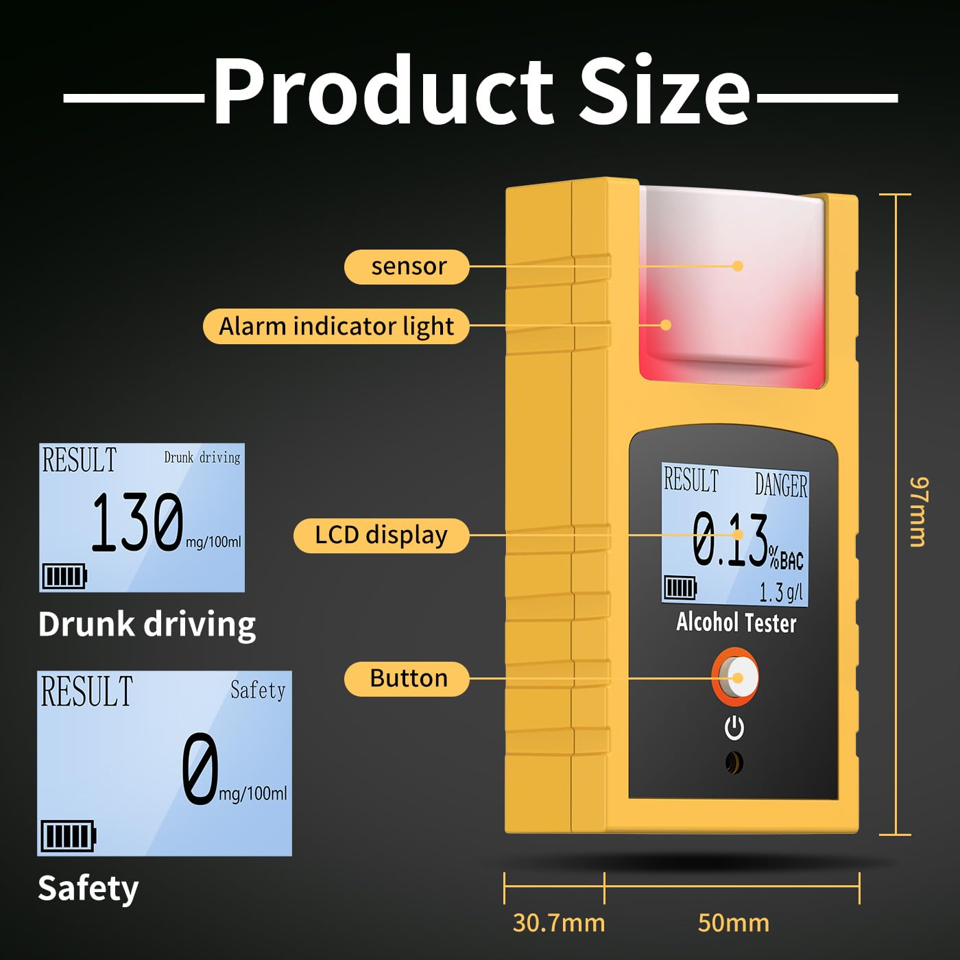 **Flagfront Professional-Grade Portable Breathalyzer – High Accuracy Alcohol Tester with Digital LCD Display, Direct Blow Technology & USB-C Charging – Ideal for Personal Use, Workplace Safety, and Responsible Driving**