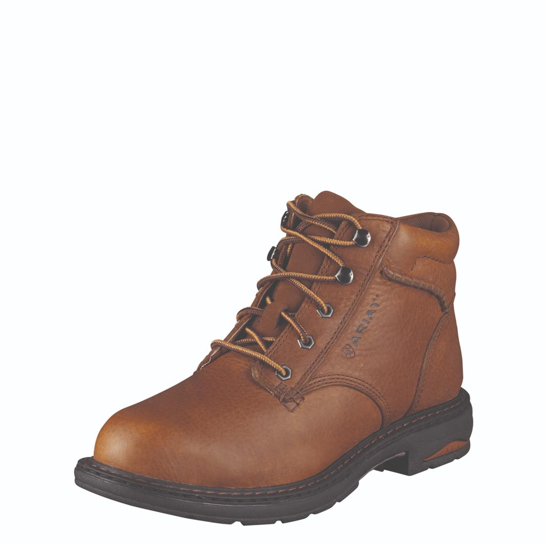 Macey Women's Composite Toe Work Boots - Lightweight Safety Shoes for Construction, Warehouse & Outdoor Work - Brown