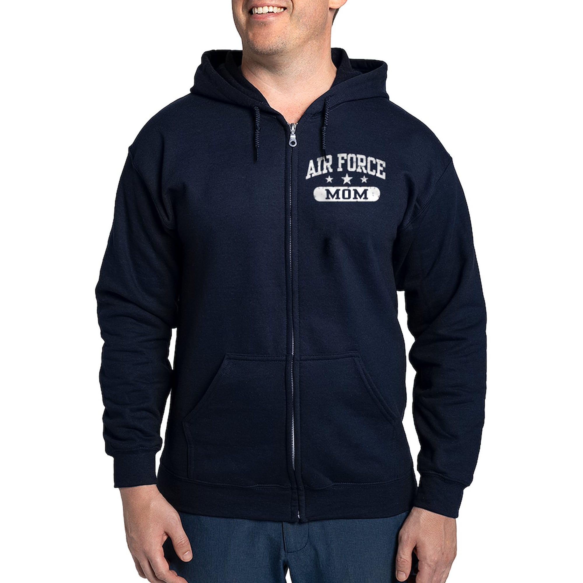 Air Force Mom Zip Hoodie for Men - Dark Zip-Up Hooded Sweatshirt | Military Pride Apparel for Air Force Parents & Supporters