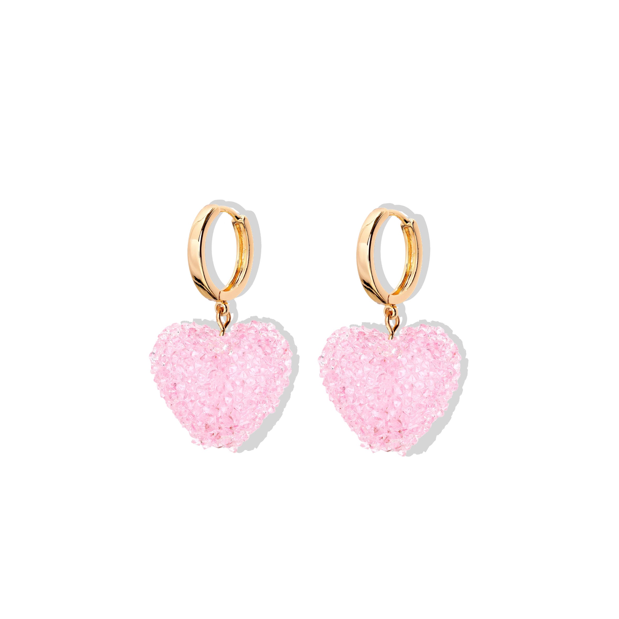 Jelly Heart Hoops Earrings - Baby Pink Color for Women & Girls | Lightweight & Comfortable for Daily Wear, Parties & Gifts
